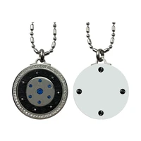 charm health care stainless steel energy pendant necklace with color crystals
