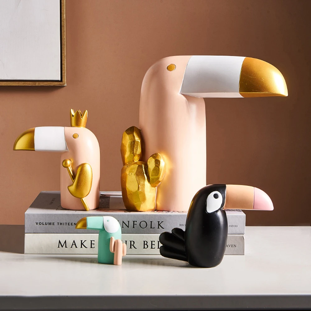 Современная фигурка птицы из смолы статуэтка для офиса украшения скульптура