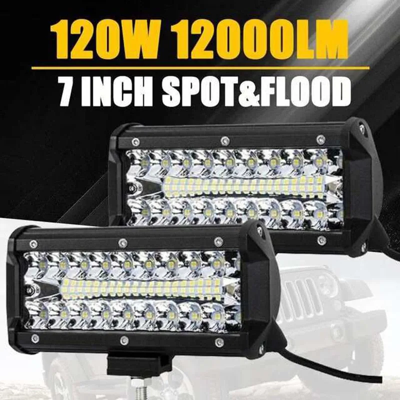 

Led Bar Offroad 144W 7 Inch Work Light 6000K Spot Beam Led for Boat Car Tractor Truck 4x4 SUV ATV 12V 24V Lamp led Driving Light