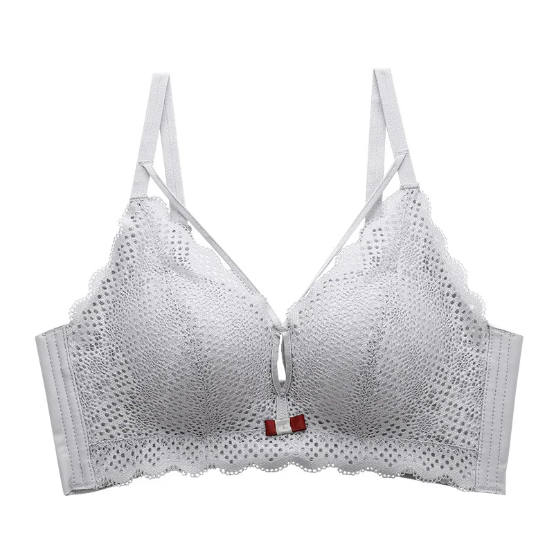 Roseheart Sexy Women Fashion Black Lace Bow Padded Bras Push Up Wireless Bralette Cup A B Underwear Female | Женская одежда
