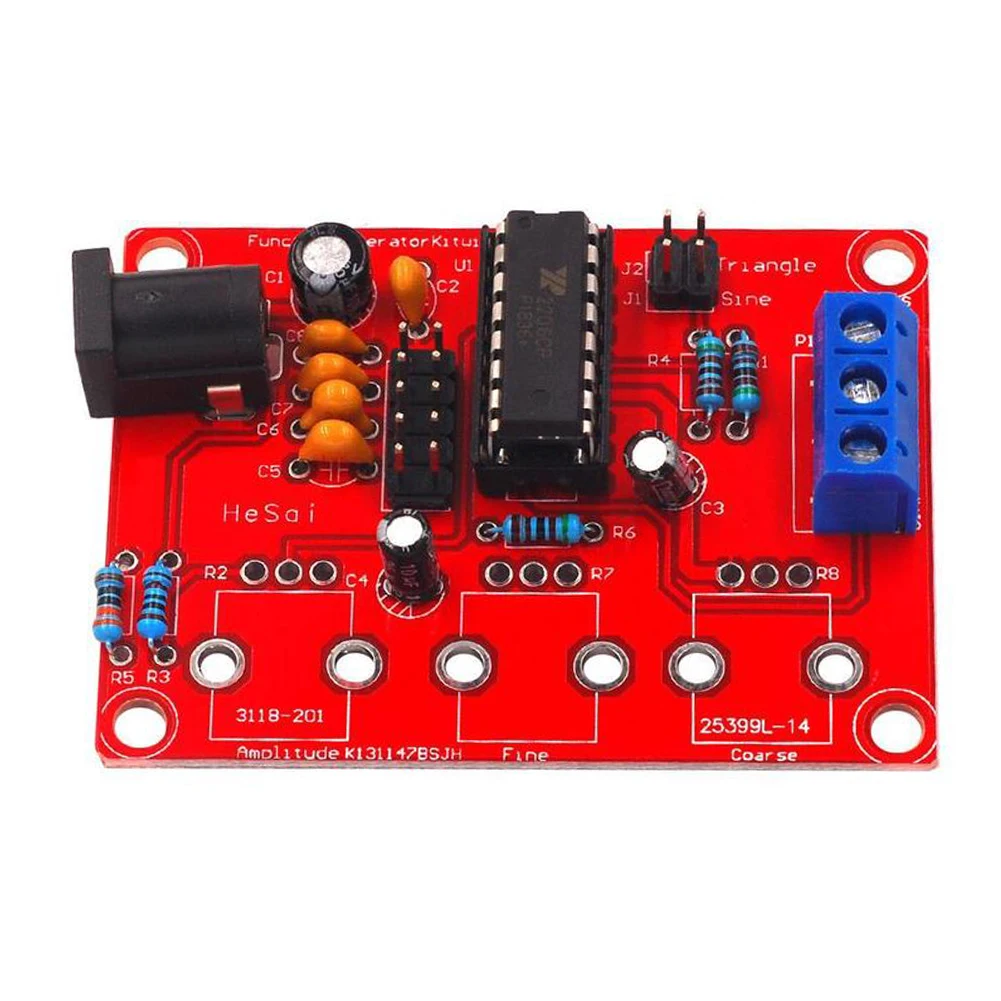 

XR2206 Function Signal Generator Board Module DIY Kit 1Hz-1MHz Frequency Amplitude Adjustable Sine Triangle Square Output