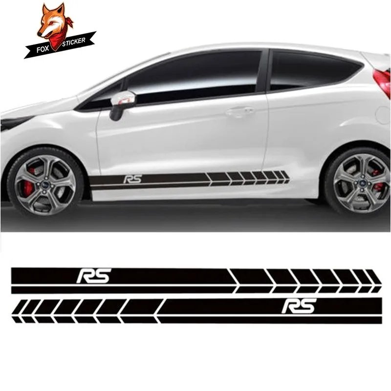 

2 шт. сторона гонки в полоску графическая наклейка/Тюнинг Автомобиля Sticke Автомобильный аксессуары для форд фиеста