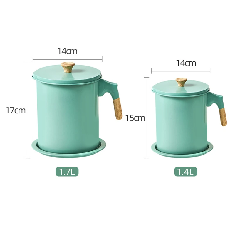 

1.4L 1.7L Oil Filter Pot Large Capacity Oil Filter Bottle With Dust-proof Cover Kitchen Organizer Oil Filter Tank Oil Storage