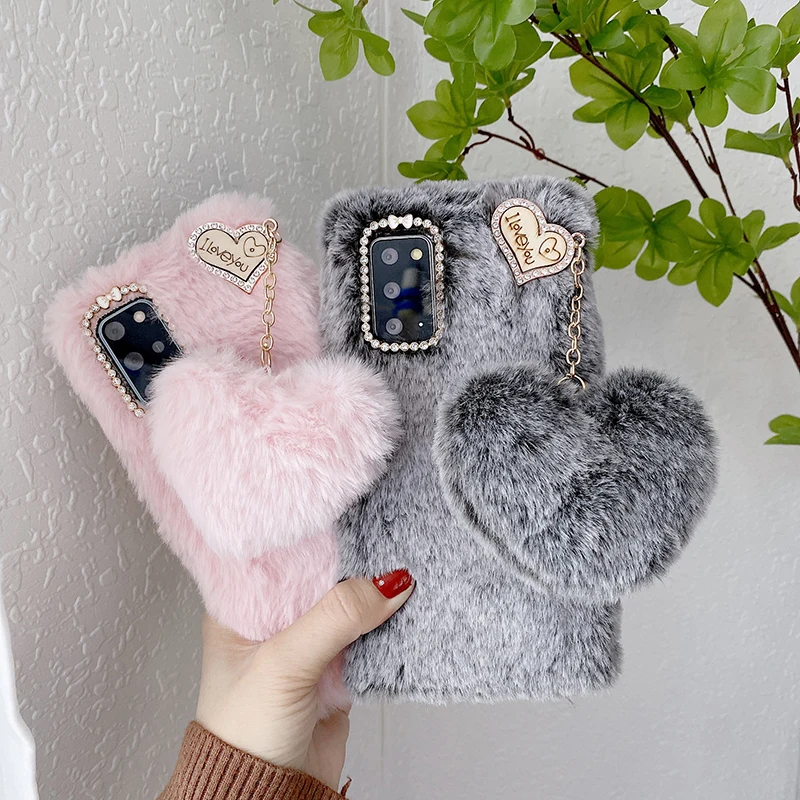 

Cute Fluffy Plush Soft Fur Rainbow Phone Case for Oneplus Nord N100 N10 Shockproof Cover Oneplus 9 Pro 8T 8 7T 7 6 6T 5 5T 3 3T