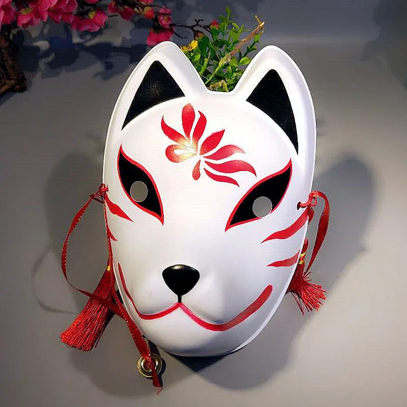 Японский лиса маски расписанные вручную Стиль ПВХ &quotЛиса&quot &quotКот&quot &quotмаска