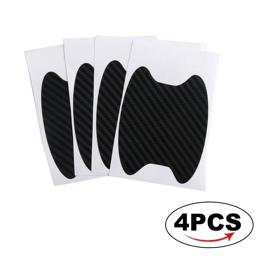 

4x Carbon Fiber Car Door Handle Protective Film Waterproof and Scratch Sticker