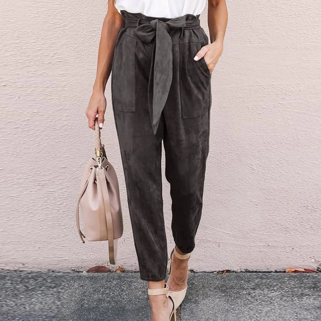 Женские джинсы бумажный мешок талия брюки 2019 повседневные широкие синие