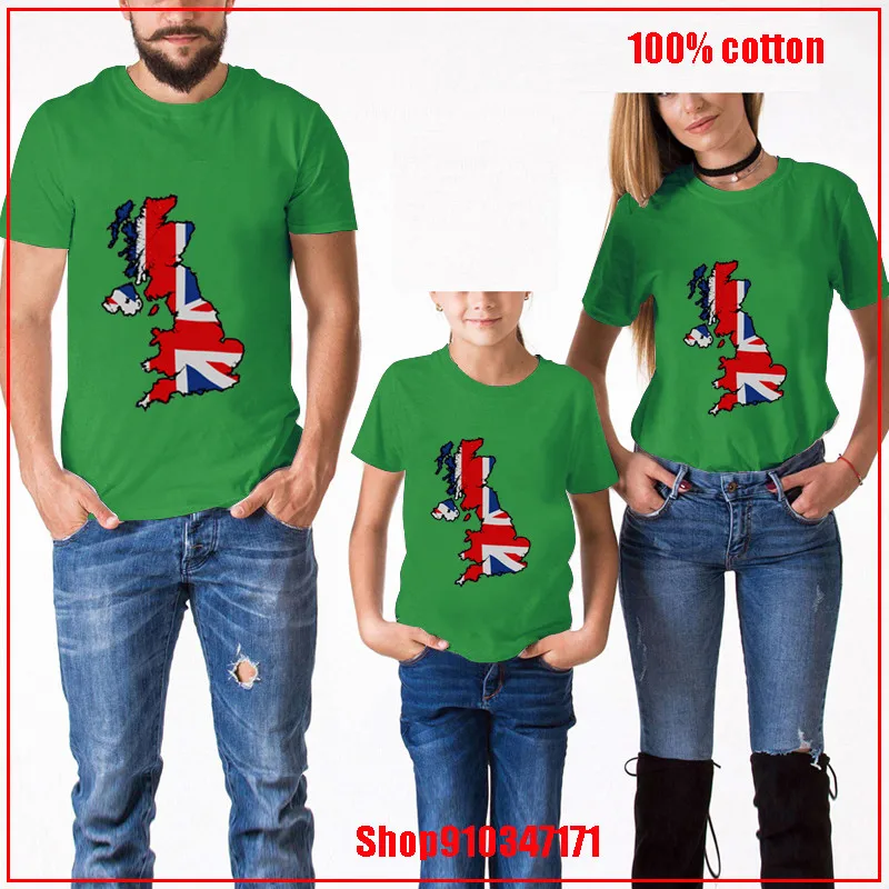 Great Britain UK Flag Map boys summer clothes matching mother daughter kids girls 8 to 12 children girl | Мать и ребенок