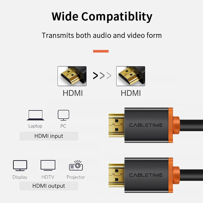 Кабель-переходник Cabletime Thunderbolt HDMI 2.0 4K 60 Гц 1-3 м 5 | Электроника