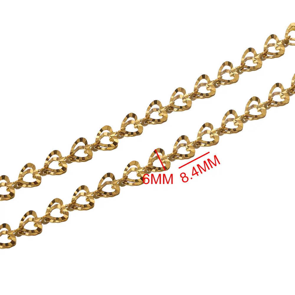

Hobbyworker Width 6mm Stainless Steel Bulk Necklace Hollow Out Heart Link Chains for DIY Jewelry Making