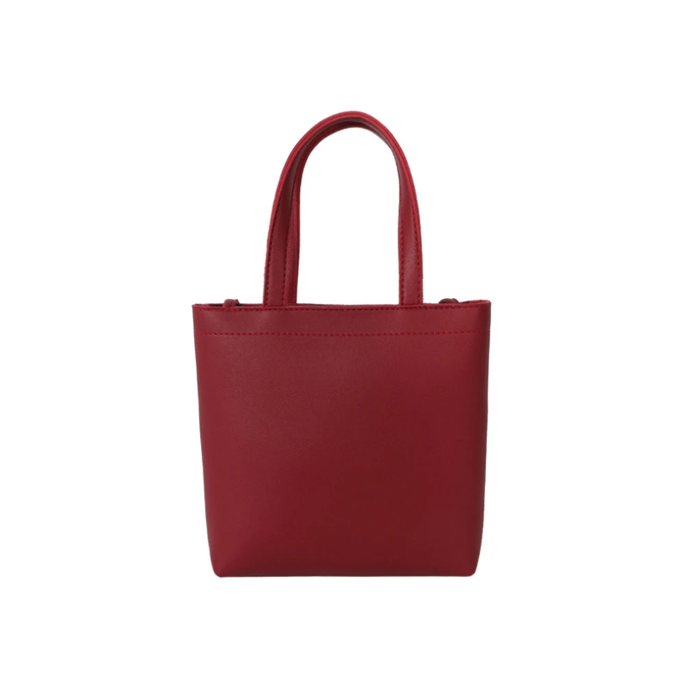 

Women PU Leather Casual Portable Shoulder Bags Fashion Solid Color Top Handle Handbags Ladies Lightweight Bucket Crossbody Purse