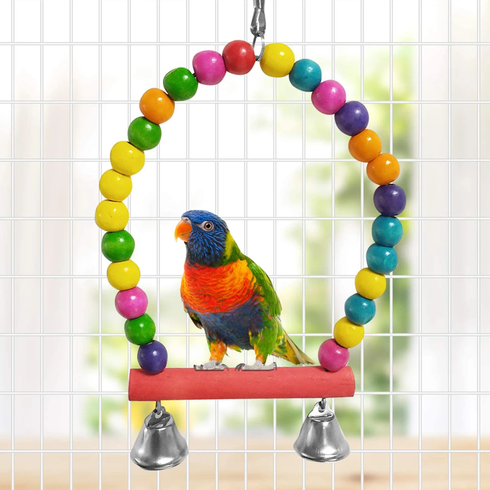 

13 Packs Bird Swing Toys Parrot Chewing Hanging Perches with Bell Pet Birds Cage Toys for Small Parakeets HE