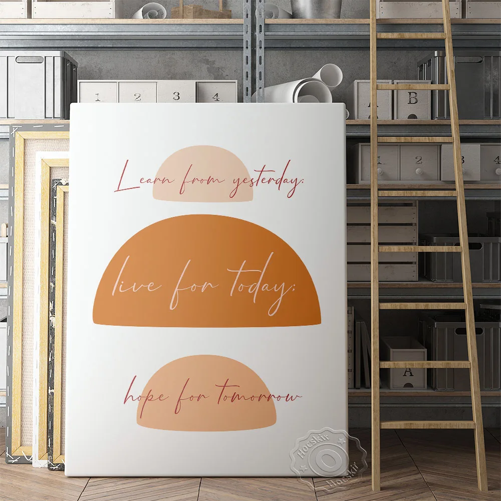

Learn From Yesterday Live For Today Hope For Tomorrow Poster, Nordic Style Pattern Letter Art Prints, Minimalism Text Home Decor