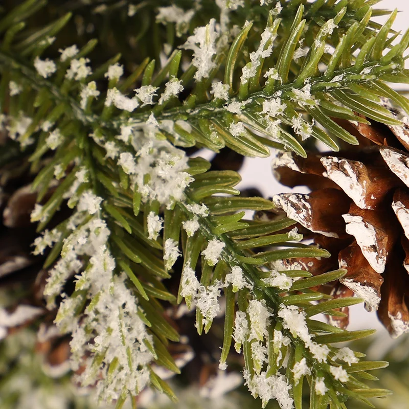 Новый Рождественский венок белый с фруктами домашний матовый Флокированный