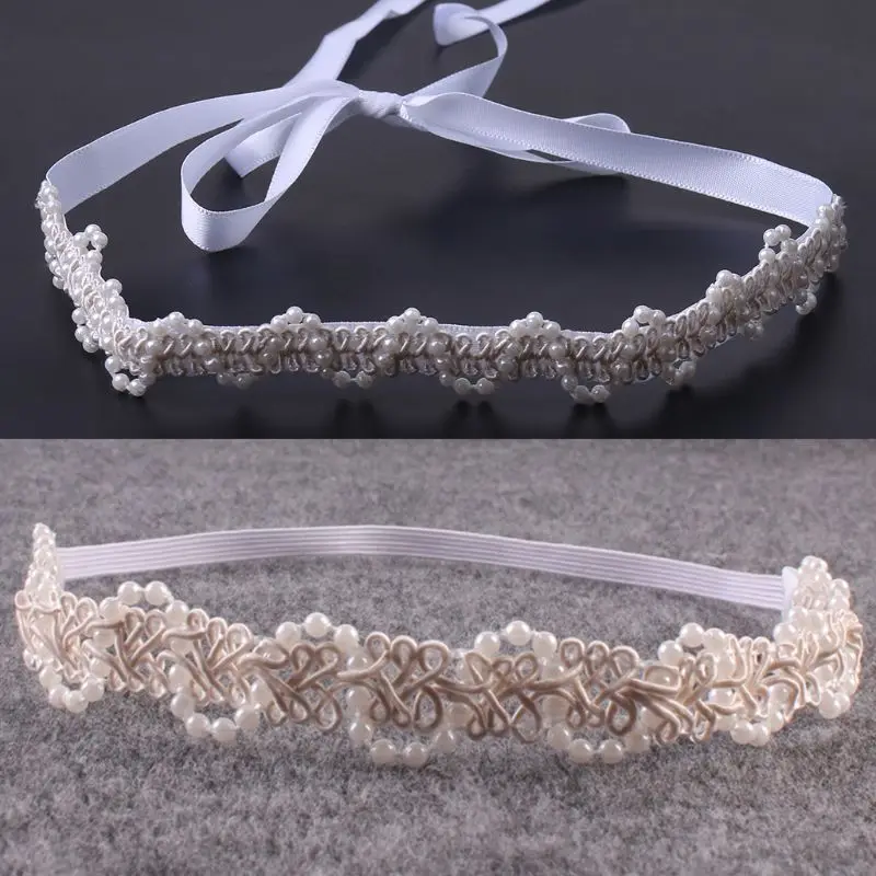 

Newborn Baby Pearl Flower Headband Girl Hair Accessories Photography Props C5AF