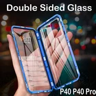 Магнитный чехол для Huawei P50 P40 Pro Mate 40 Honor 50 Note 10 X10 MAX 9X lite 8X Nova 8 7 Magic 3, металлический бампер, стеклянный чехол