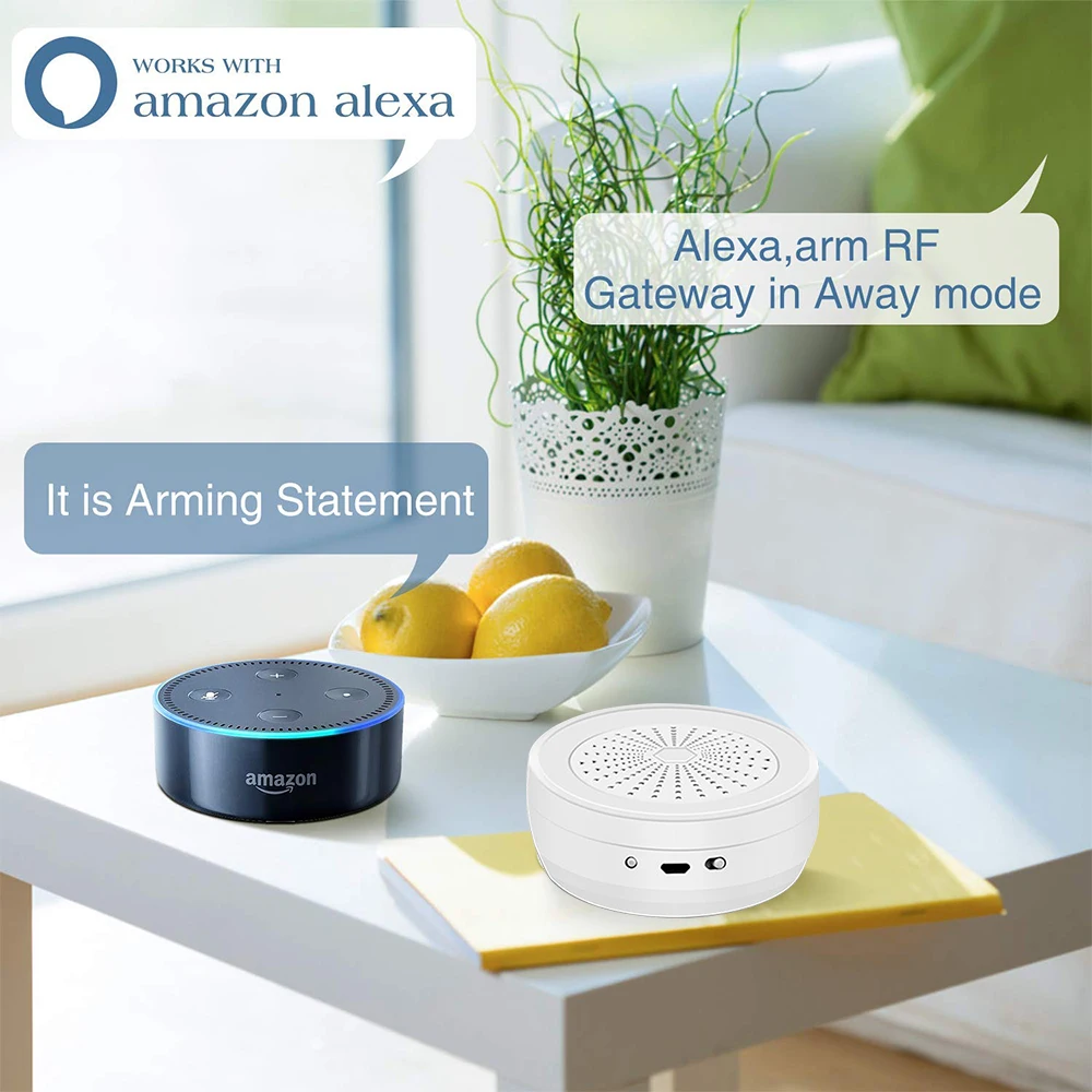DPK1 Tuya Smart WiFi + RF Hub Регулируемая сирена Система сигнализации Alexa Google Voice Command Set Mode APP