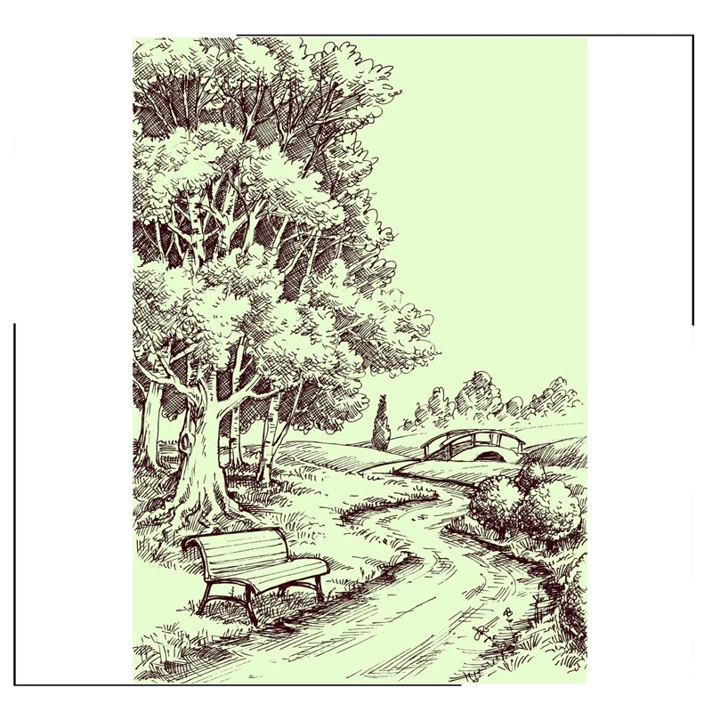 

Path and Trees Clear Stamps Scrapbooking Crafts Decorate Photo Album Embossing Cards Making Clear Stamps New