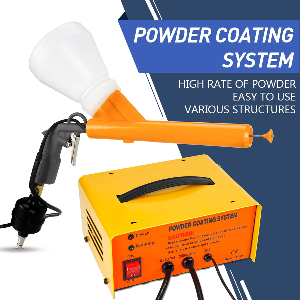 Powder Coating Gun System Electrostatic Machine Spraying Power Gun Air Paint Portable Powder Paint Gun