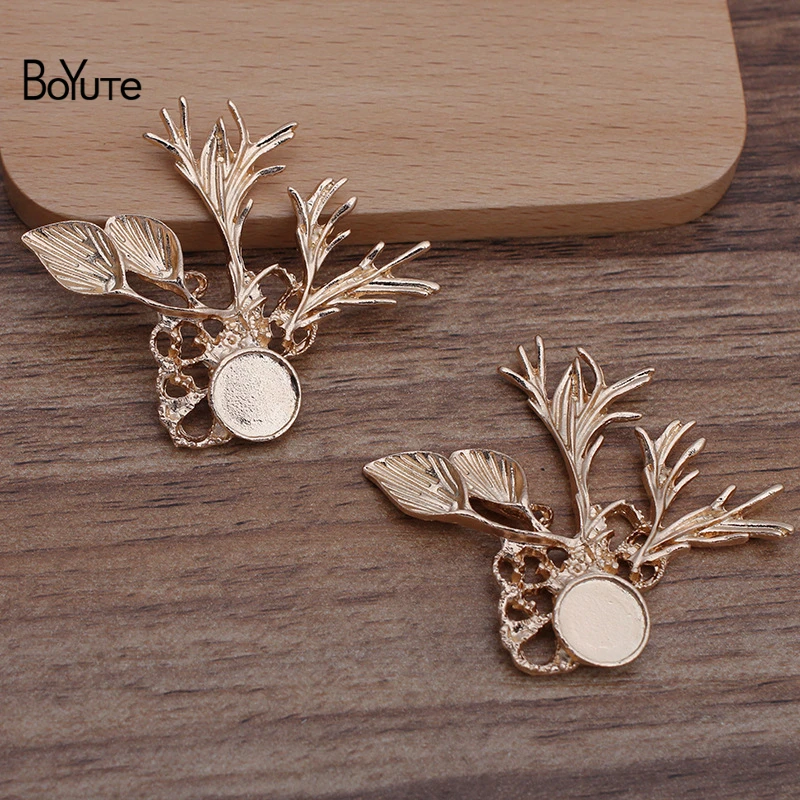 

BoYuTe (10 Pieces/Lot) 46*54MM Metal Alloy Leaf Branch Base Factory Direct Supply Handmade DIY Jewelry Accessories