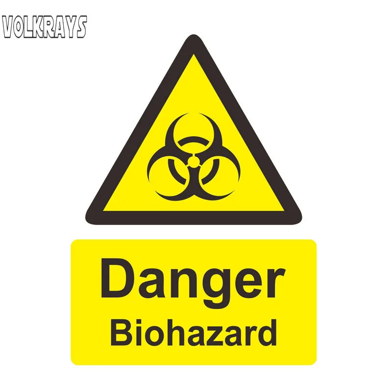 

Volkrays Funny Car Sticker Danger Biohazard Zombie Accessories Reflective Waterproof Cover Scratches PVC Decal,14cm*10cm