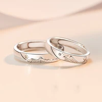 adjustable size ring mountain alliance couple rings minimalist opening rings for men women couple engagement jewelry gift