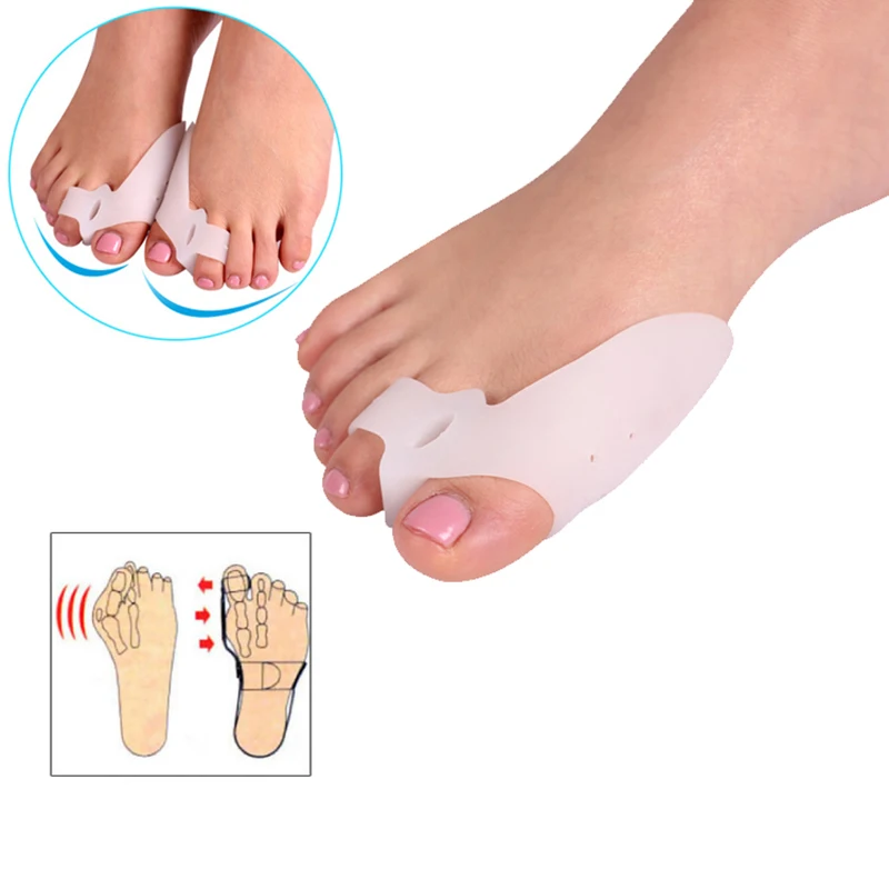 

2Pcs=1Pair Silicone Gel Bunion Big Toe Separator Spreader Eases Foot Pain Foot Hallux Valgus Correction Massage Pedicure Tools