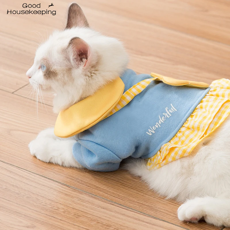 Sweet Cat Dog Dress Pet Clothes Girl Princess Party Clothing Cute Sweatshirts with Bag Wedding | Дом и сад