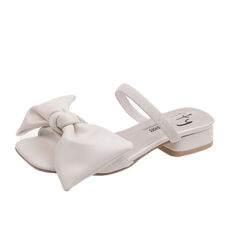 

2021 Women Shoes Pumps Sandals High Heels Flip Flops Block Heel Sexy Slippers Slip-on Summer Ladies Slides Narrow Butterfly-knot