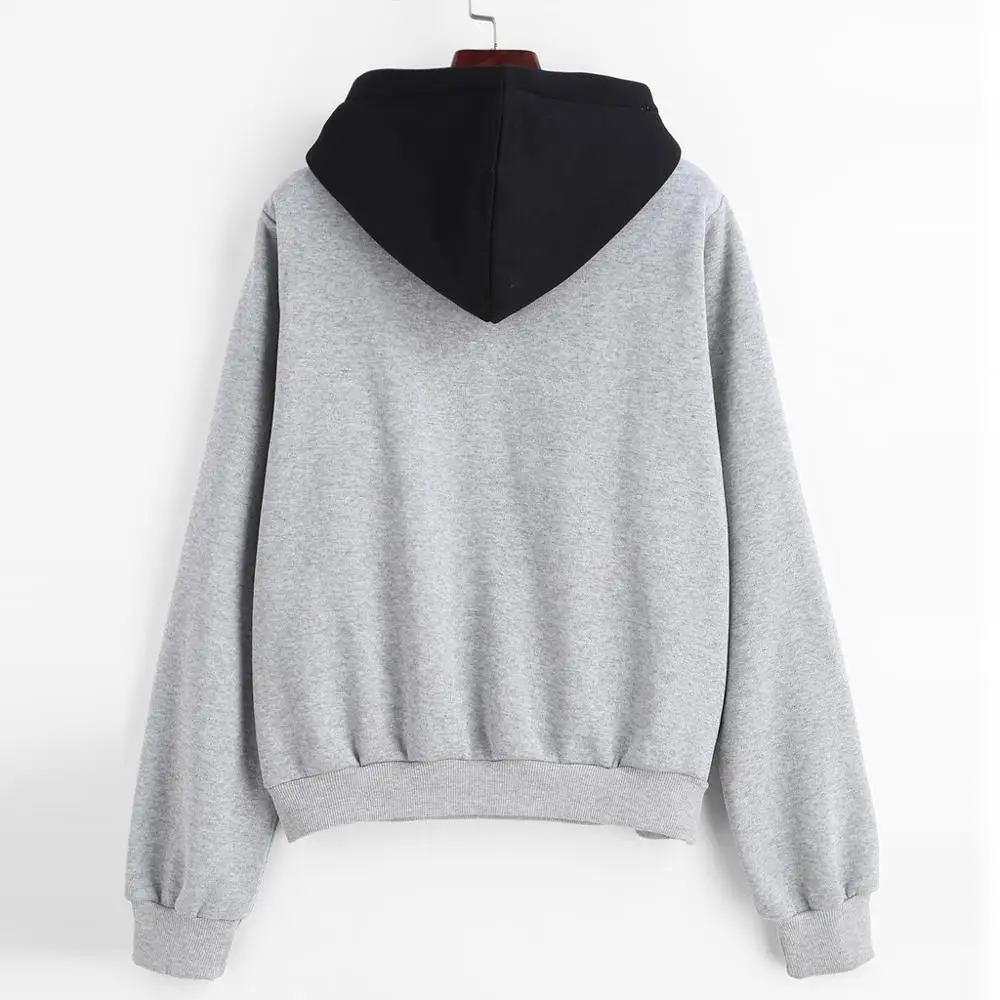 Модная Осенняя Толстовка для женщин с длинным рукавом и карманом в стиле пэчворк