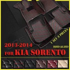 Кожаные автомобильные коврики в салон для KIA Sorento (пяти) 2013-2014 изготовленные на заказ автоматические подушечки автомобильный коврик крышка
