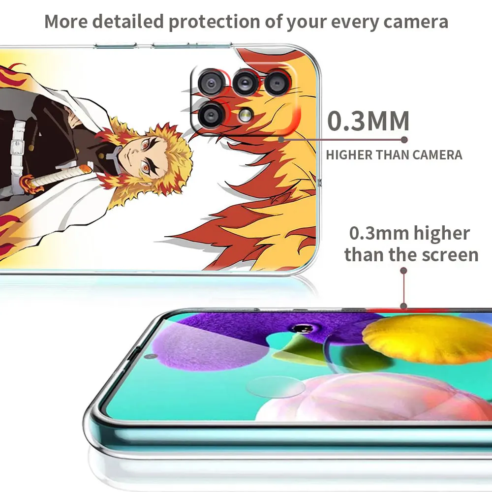 Anime Demon Slayer Cute Transparent Case For Samsung Galaxy A51 A71 A21s A31 A12 A32 5G A21 EU A52 4G A41 A11 A22 Phone Cover