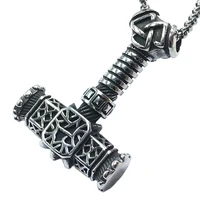 viking thors hammer pendant necklace nordic triangle rune male and female amulet pendant accessories viking jewelryg jewelry