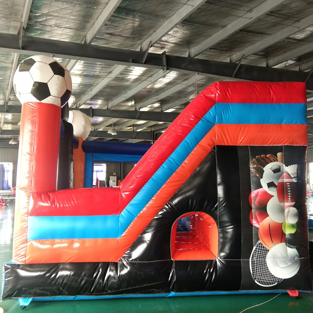 

4*4m Outdoor Ball Game Sports Design Inflatable Mini Trampoline with Slide Bounce Slide 2 in 1