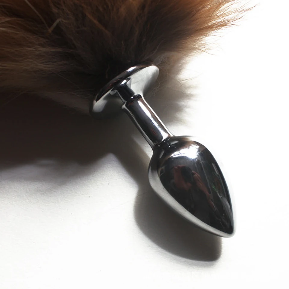 fox tail huge anal plug butt real hair sex toys for women men shop dog wolf masturbation device sexy |