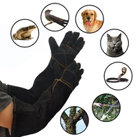animal handling anti bite gloves training cat dog pet leather safety protectivebite resistant gloves two layer leather pad