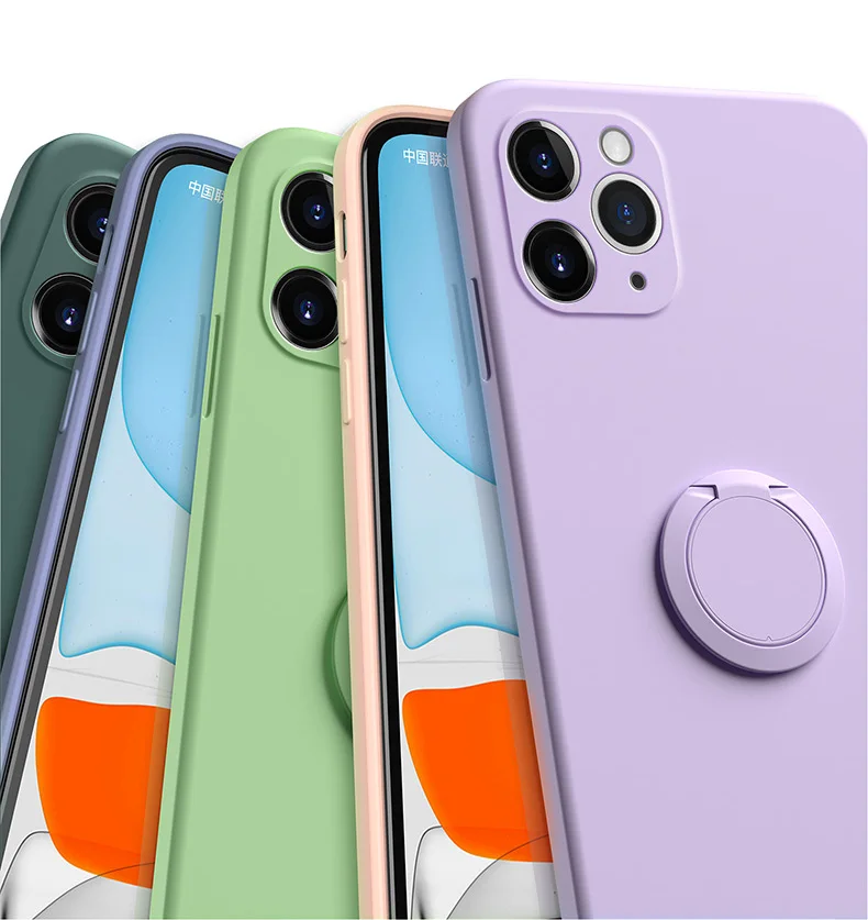 liquid silicone case for iphone 11 pro iphone11 pro max soft stand holder protection cover for iphone xs max xr x phone case free global shipping