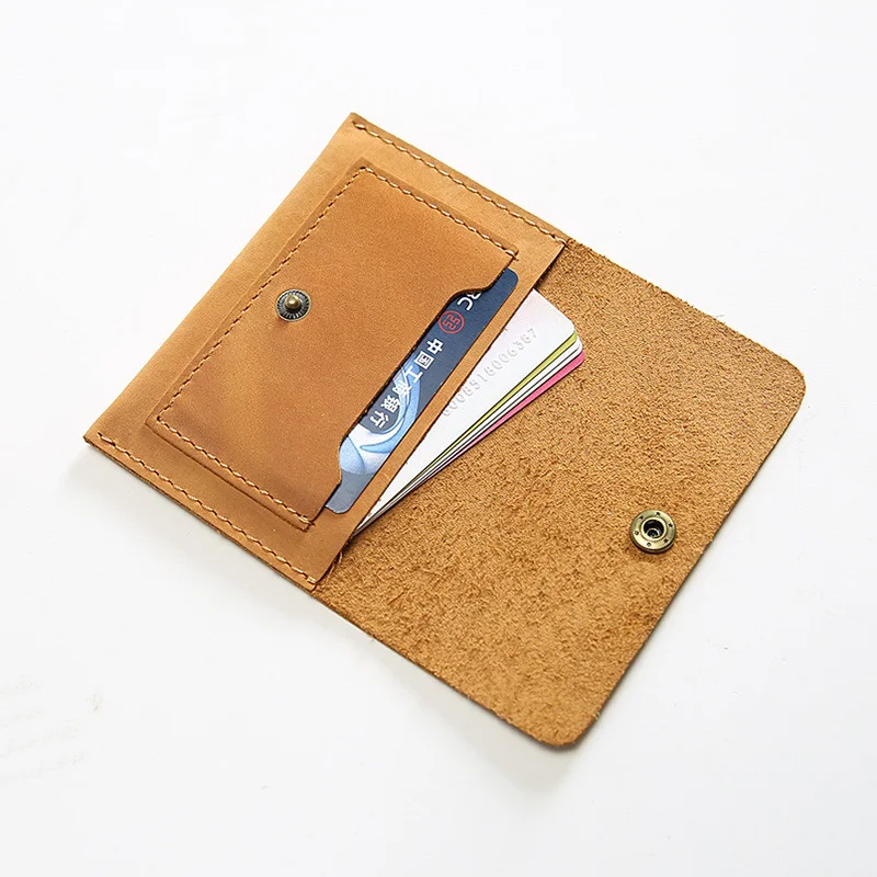 Винтажный кошелек для кредитных карт ручной работы мужской бумажник из