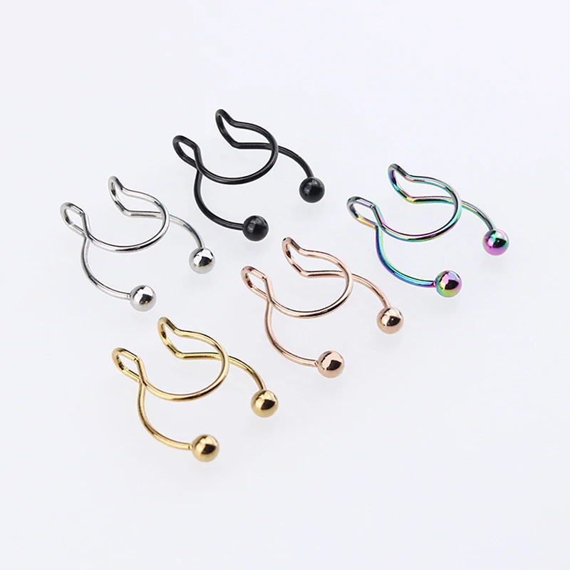 2021 Fake Piercing Nose Ring Alloy Hoop Septum Rings For Women Fashion Body Jewelry Gifts Magnetic | Украшения и аксессуары
