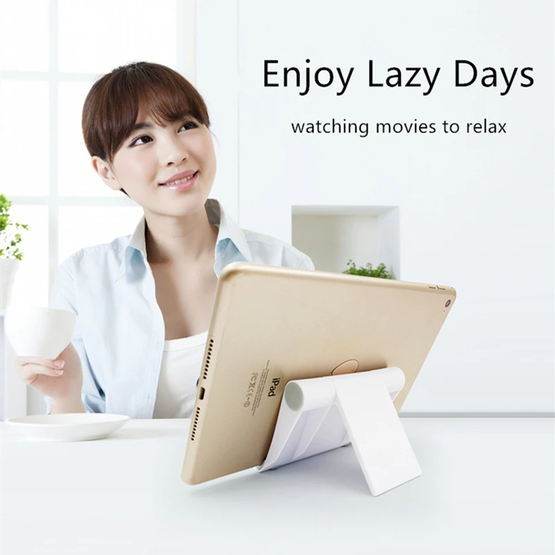

Universal Tablet Holder Stand for Samsung iPad PC Foldable Adjustable Angle Desk Phone Holder Stand Flexible for iPhone S8 S9