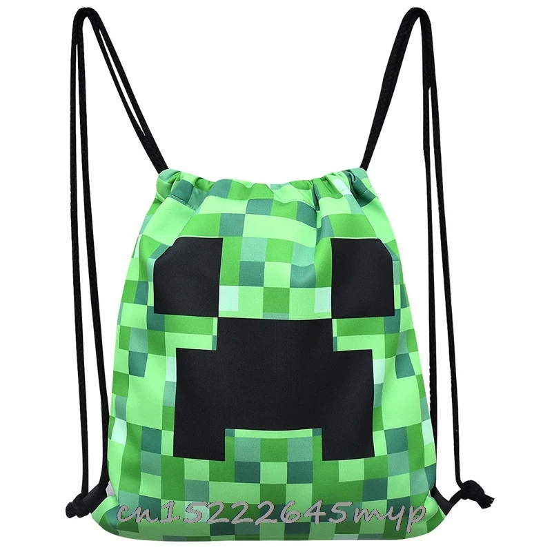 Оригинальный пакет Minecraft карманная сумка для хранения холщовый рюкзак на шнурке