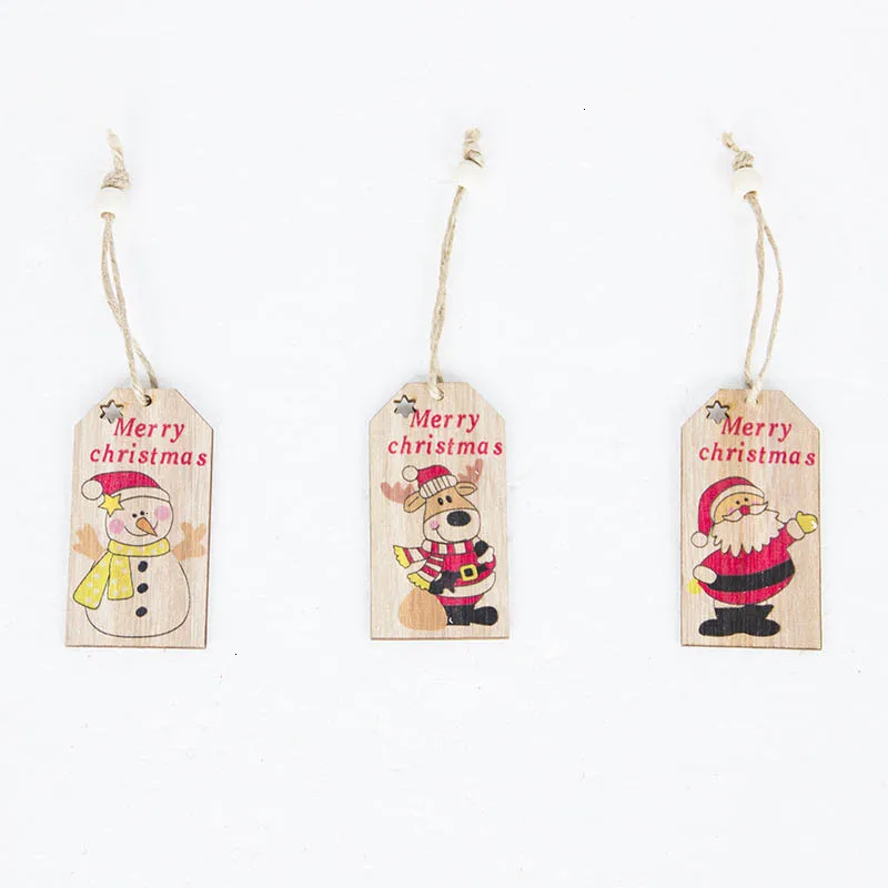 1 шт. с рисунком оленя и снежинками Санта Клаус Рождественское дерево натуральное