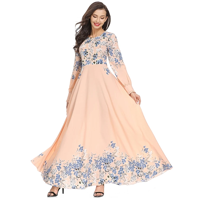 1 шт./лот женское мусульманское платье-кафтан свободное с принтом исламское