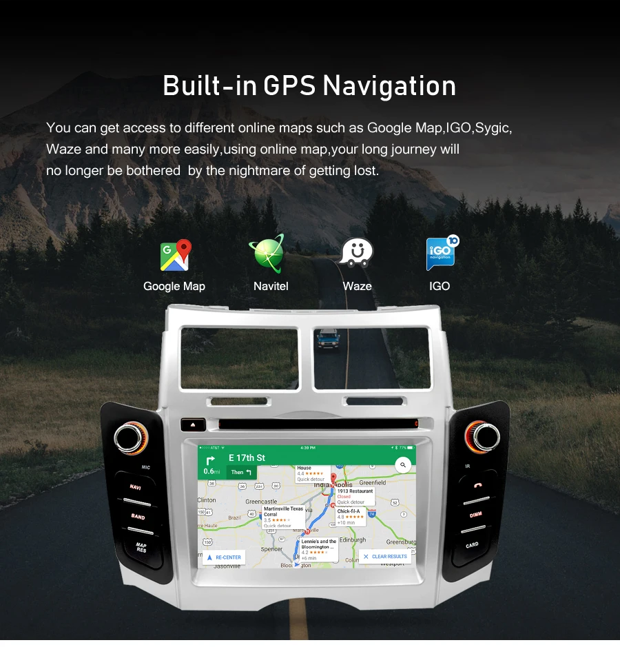 Ips Android 9,0 автомобильный dvd-плеер gps навигация Мультимедиа Стерео для Toyota Yaris 2005-2011 Авто Радио Аудио Bluetooth головное устройство