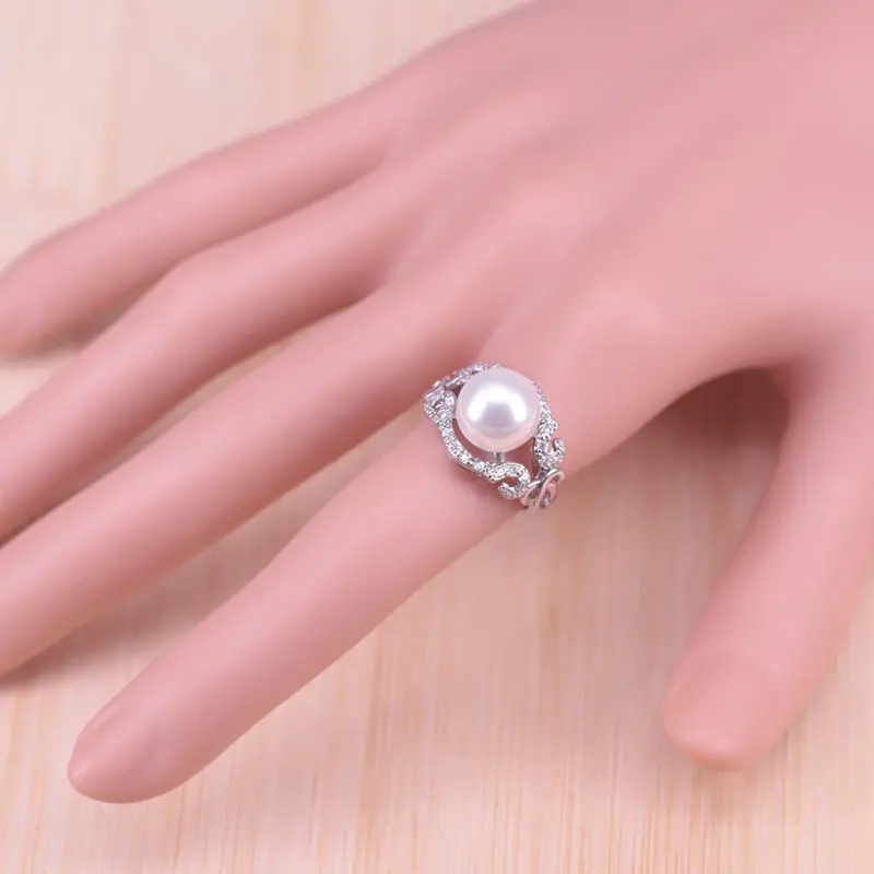 Женский комплект из колье и серёг Risenj серебристого цвета с жемчугом для свадьбы |