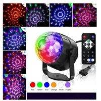 3w mini rgb dj disco light 6 color crystal magic ball stage rotating lantern with remote control bar parties projection light