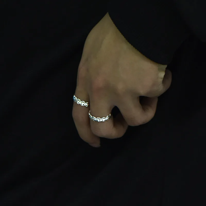 

DreamySky Punk Vintage Smile Face Rings For Women Boho Female Charms Jewelry Men Antique Knuckle Ring Fashion Party Gift