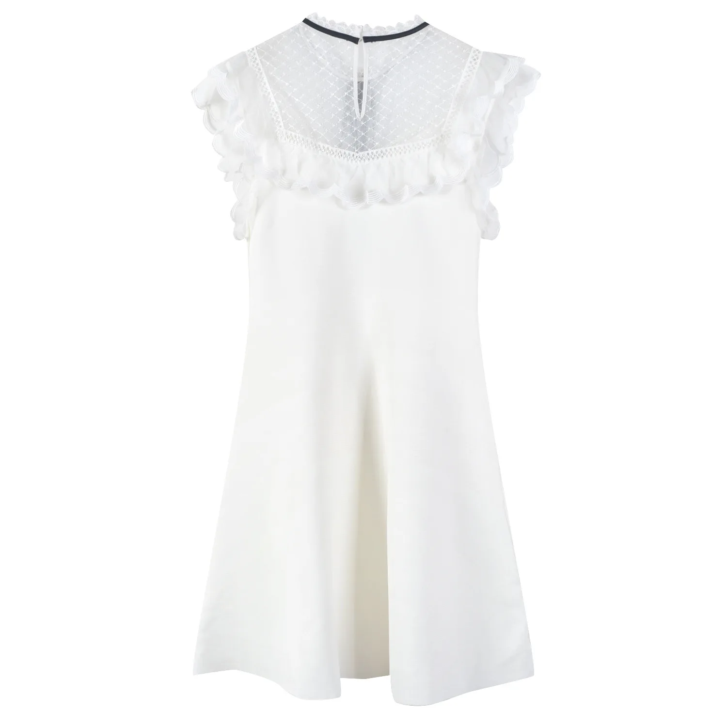 

ENGAGEMENT High Quality 2021 Summer New Temperament Lace Bow Stitching Slim Waist Slim Knit Black Dress