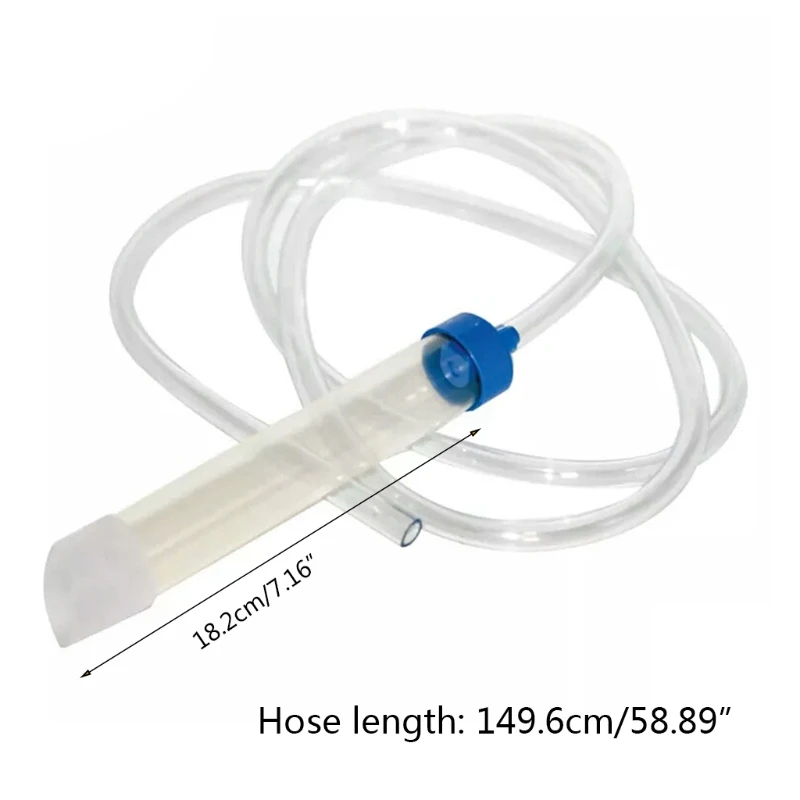 

58.89in Handheld Simple Aquarium Siphon Cleaner With Filter Nozzle Safe Vacuum Pipe Accessories