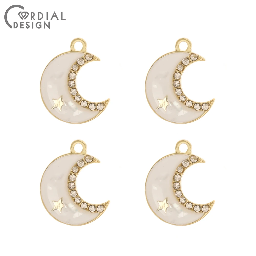 

Cordial Design 50Pcs 13*16MM Jewelry Accessories/Rhinestone Pendants/Moon Shape/Jewelry Findings & Components/DIY Making